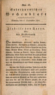 Solothurnisches Wochenblatt Samstag 11. September 1824