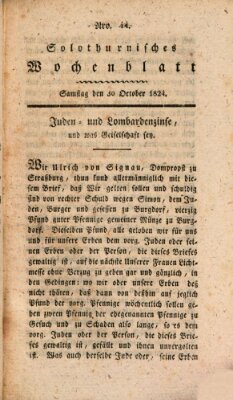 Solothurnisches Wochenblatt Samstag 30. Oktober 1824