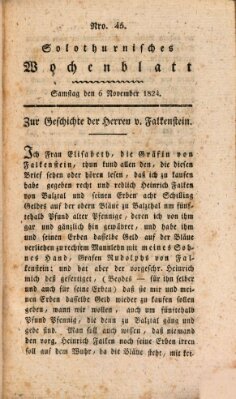 Solothurnisches Wochenblatt Samstag 6. November 1824