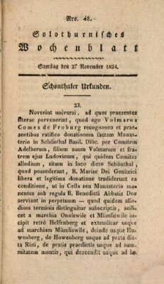 Solothurnisches Wochenblatt Samstag 27. November 1824