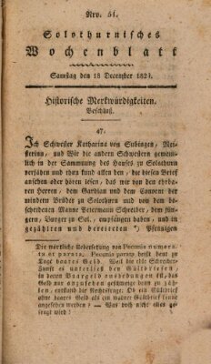 Solothurnisches Wochenblatt Samstag 18. Dezember 1824