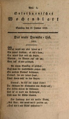 Solothurnisches Wochenblatt Samstag 29. Januar 1825