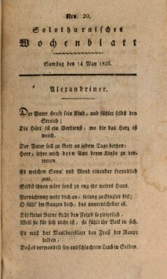 Solothurnisches Wochenblatt Samstag 14. Mai 1825