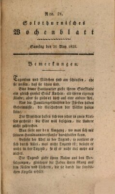 Solothurnisches Wochenblatt Samstag 21. Mai 1825