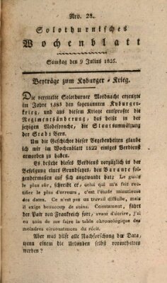 Solothurnisches Wochenblatt Samstag 9. Juli 1825