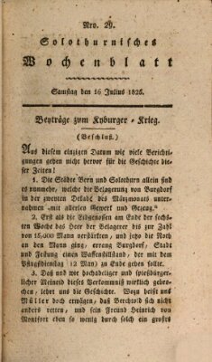 Solothurnisches Wochenblatt Samstag 16. Juli 1825