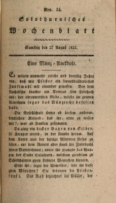 Solothurnisches Wochenblatt Samstag 27. August 1825