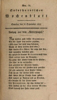 Solothurnisches Wochenblatt Samstag 24. September 1825