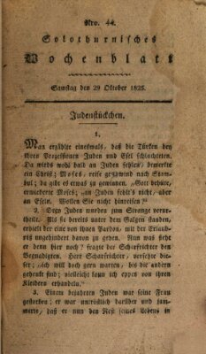 Solothurnisches Wochenblatt Samstag 29. Oktober 1825