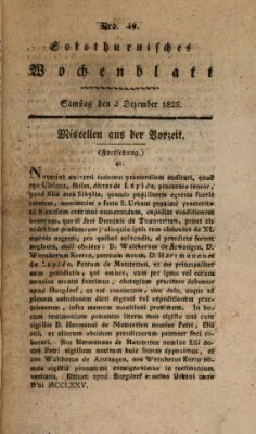 Solothurnisches Wochenblatt Samstag 3. Dezember 1825