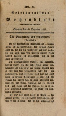 Solothurnisches Wochenblatt Samstag 31. Dezember 1825