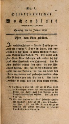 Solothurnisches Wochenblatt Samstag 14. Januar 1826