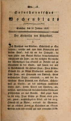 Solothurnisches Wochenblatt Samstag 21. Januar 1826