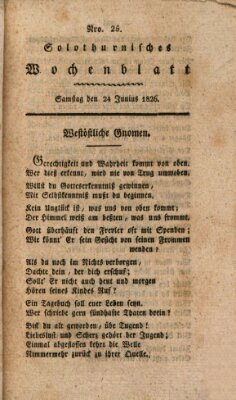 Solothurnisches Wochenblatt Samstag 24. Juni 1826