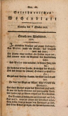 Solothurnisches Wochenblatt Samstag 7. Oktober 1826