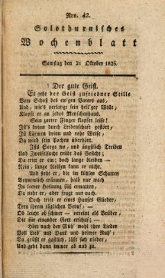 Solothurnisches Wochenblatt Samstag 21. Oktober 1826