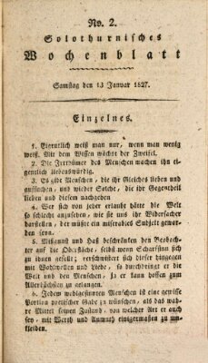 Solothurnisches Wochenblatt Samstag 13. Januar 1827