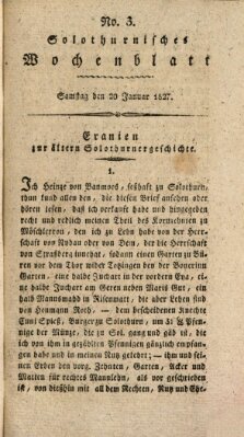 Solothurnisches Wochenblatt Samstag 20. Januar 1827