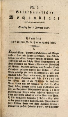 Solothurnisches Wochenblatt Samstag 3. Februar 1827