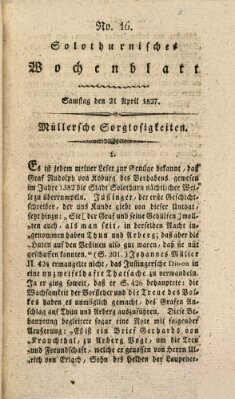 Solothurnisches Wochenblatt Samstag 21. April 1827