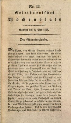 Solothurnisches Wochenblatt Samstag 12. Mai 1827