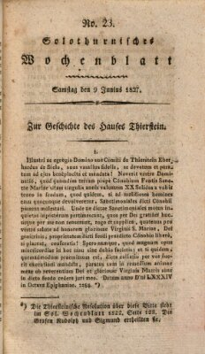 Solothurnisches Wochenblatt Samstag 9. Juni 1827