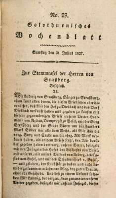 Solothurnisches Wochenblatt Samstag 21. Juli 1827