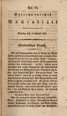 Solothurnisches Wochenblatt Samstag 18. August 1827