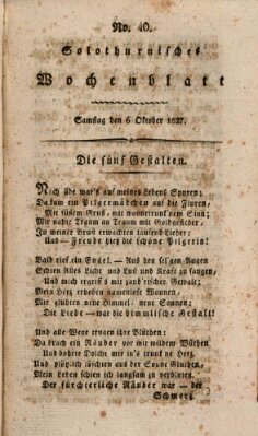 Solothurnisches Wochenblatt Samstag 6. Oktober 1827