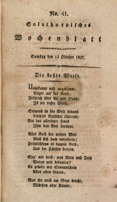 Solothurnisches Wochenblatt Samstag 13. Oktober 1827