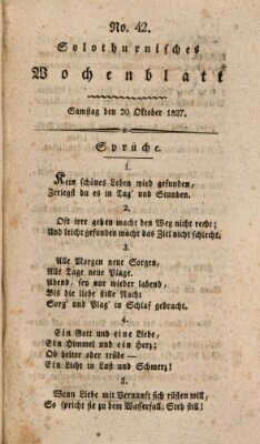 Solothurnisches Wochenblatt Samstag 20. Oktober 1827