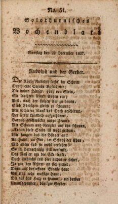 Solothurnisches Wochenblatt Samstag 22. Dezember 1827