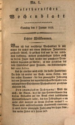 Solothurnisches Wochenblatt Samstag 3. Januar 1829