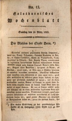 Solothurnisches Wochenblatt Samstag 28. März 1829