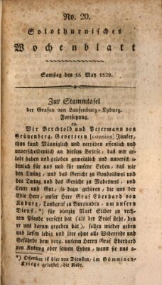 Solothurnisches Wochenblatt Samstag 16. Mai 1829