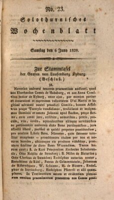 Solothurnisches Wochenblatt Samstag 6. Juni 1829