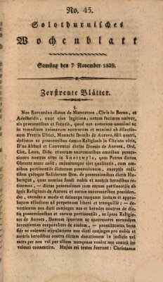 Solothurnisches Wochenblatt Samstag 7. November 1829