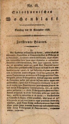 Solothurnisches Wochenblatt Samstag 28. November 1829