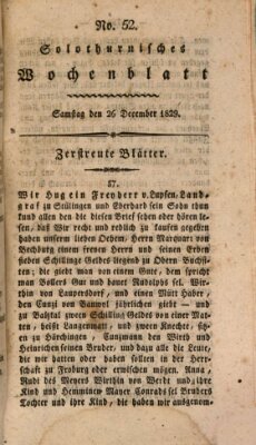 Solothurnisches Wochenblatt Samstag 26. Dezember 1829