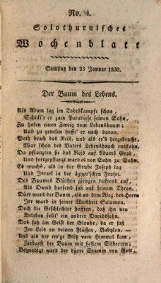 Solothurnisches Wochenblatt Samstag 23. Januar 1830