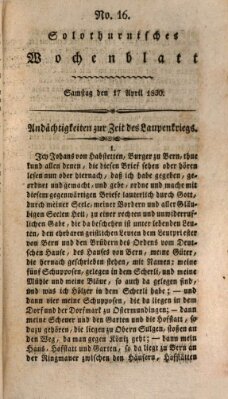 Solothurnisches Wochenblatt Samstag 17. April 1830