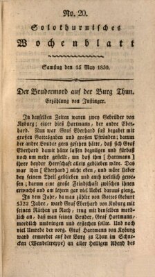 Solothurnisches Wochenblatt Samstag 15. Mai 1830