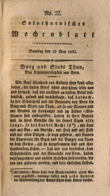 Solothurnisches Wochenblatt Samstag 29. Mai 1830