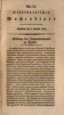 Solothurnisches Wochenblatt Samstag 5. Juni 1830