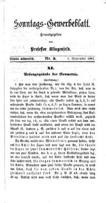 Nürnberger Sonntags-Gewerbeblatt Sonntag 1. September 1861