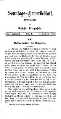 Nürnberger Sonntags-Gewerbeblatt Sonntag 15. September 1861