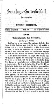 Nürnberger Sonntags-Gewerbeblatt Sonntag 22. September 1861