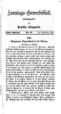 Nürnberger Sonntags-Gewerbeblatt Sonntag 29. September 1861