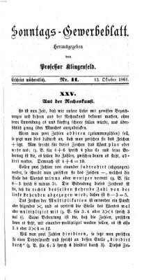 Nürnberger Sonntags-Gewerbeblatt Sonntag 13. Oktober 1861