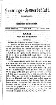 Nürnberger Sonntags-Gewerbeblatt Sonntag 27. Oktober 1861